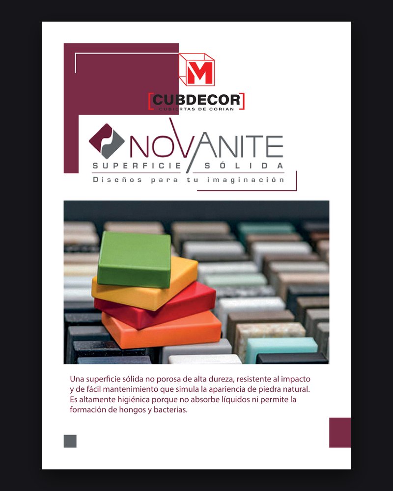 Portada del catálogo Novanite de Cubdecor